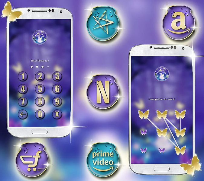 Neon Butterfly Launcher Theme - عکس برنامه موبایلی اندروید