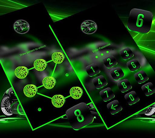 Neon Green Car Launcher Theme - عکس برنامه موبایلی اندروید