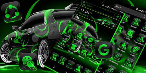 Neon Green Car Launcher Theme - Image screenshot of android app