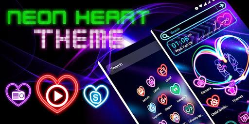 Neon Heart Launcher Theme - Image screenshot of android app