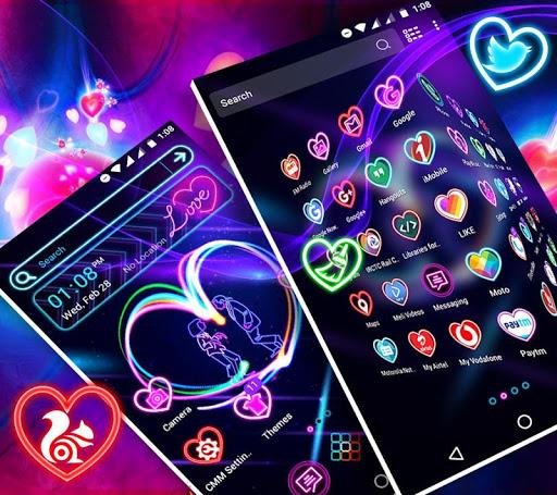 Neon Heart Launcher Theme - Image screenshot of android app