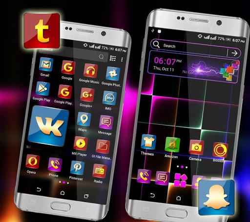 Neon Light Launcher Theme - Image screenshot of android app