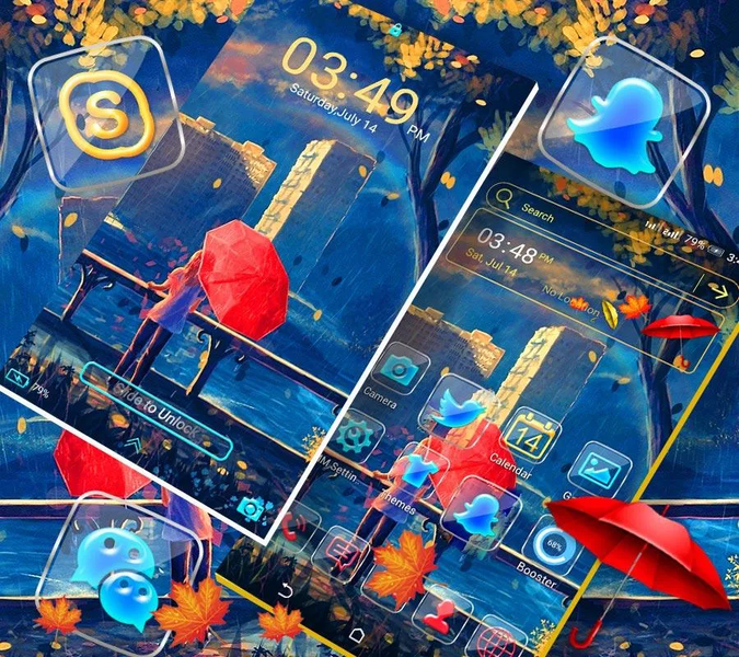 Rainy Launcher Theme - عکس برنامه موبایلی اندروید