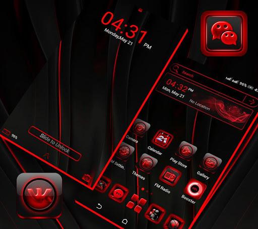 Red Black Launcher Theme - Image screenshot of android app