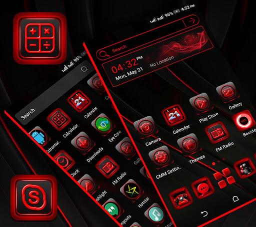 Red Black Launcher Theme - Image screenshot of android app