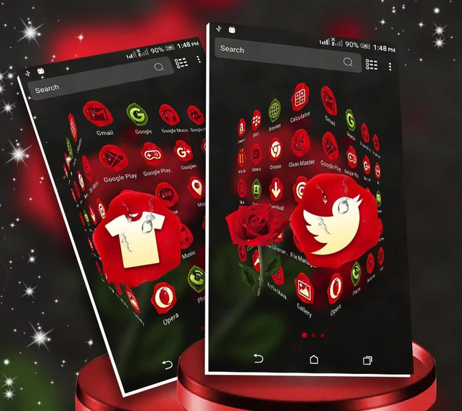 Rose in Black Launcher Theme - Image screenshot of android app
