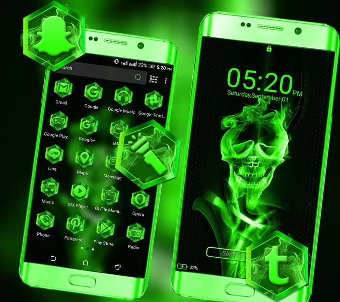 Smoke Skull Launcher Theme - Image screenshot of android app