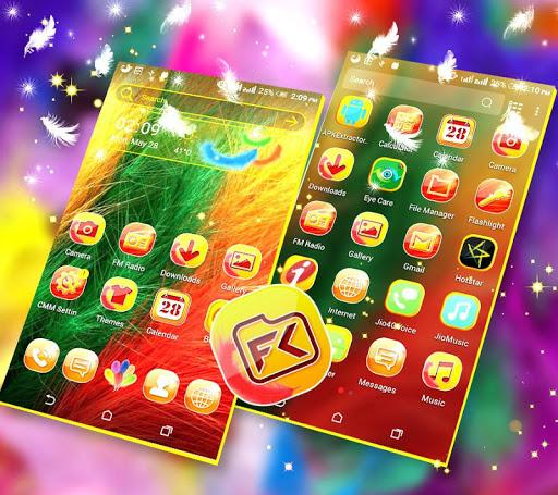 Yellow Feather Launcher Theme - Image screenshot of android app