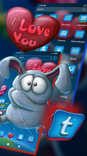 Cartoon Bunny Launcher Theme - Image screenshot of android app