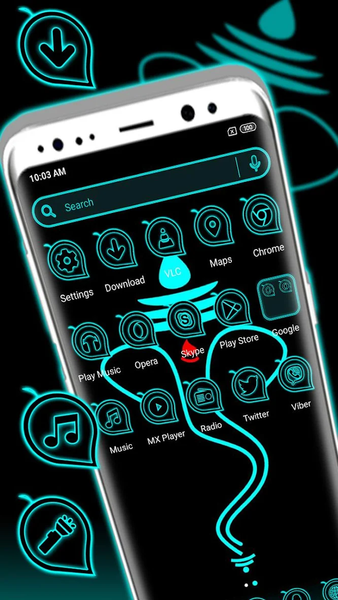 Ganesh Ji Neon Launcher Theme - عکس برنامه موبایلی اندروید