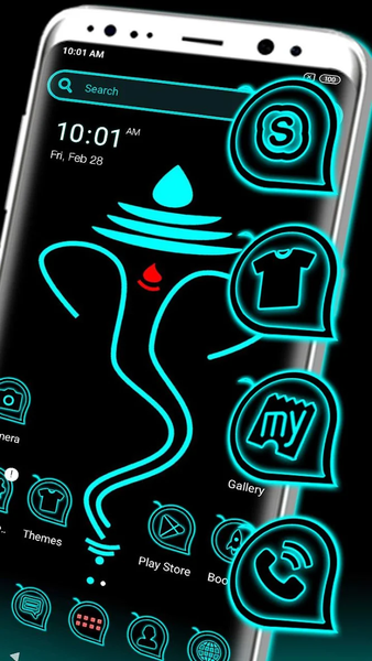 Ganesh Ji Neon Launcher Theme - عکس برنامه موبایلی اندروید