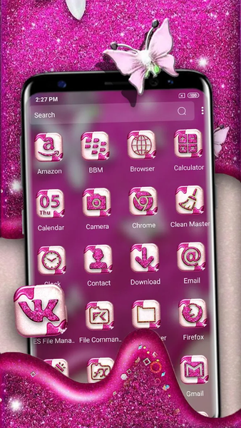 Glitter Butterfly Launcher - عکس برنامه موبایلی اندروید