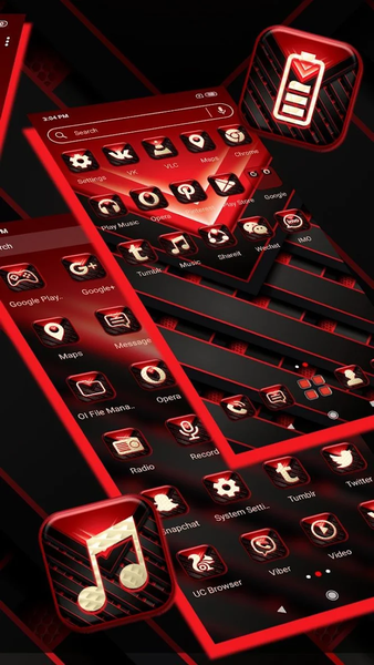 Red Black Tech Launcher Theme - عکس برنامه موبایلی اندروید