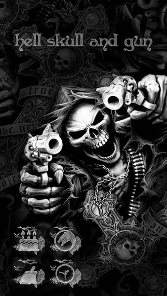 Hell Skull and Gun Theme - Image screenshot of android app