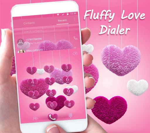 Fluffy love Theme Pink heart - عکس برنامه موبایلی اندروید