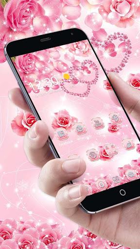 Pink Rose Diamond Theme - Image screenshot of android app
