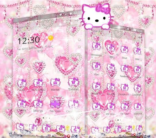 Kitten pink diamonds sweet princess theme - عکس برنامه موبایلی اندروید