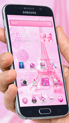 pink teddy bear love in Paris Eiffel Tower theme - Image screenshot of android app