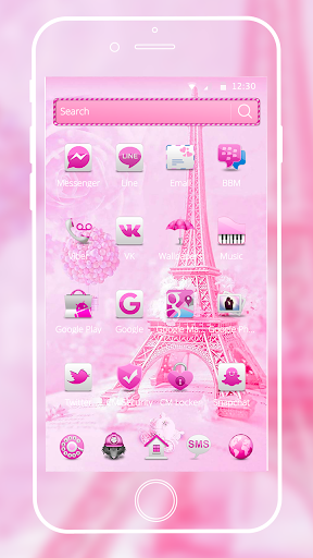 pink teddy bear love in Paris Eiffel Tower theme - Image screenshot of android app