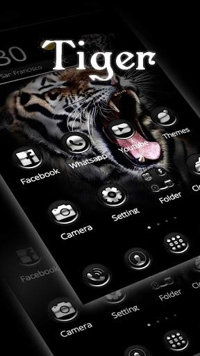 Black Tiger Theme & Lock Screen - Image screenshot of android app