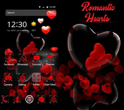 Romantic Red Love Heart Theme - عکس برنامه موبایلی اندروید