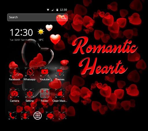 Romantic Red Love Heart Theme - عکس برنامه موبایلی اندروید