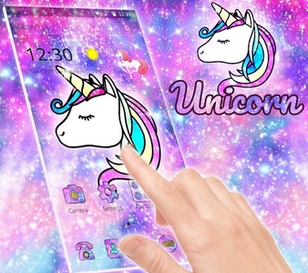Galaxy Unicorn Shiny Glitter Theme for Android - Download | Cafe Bazaar
