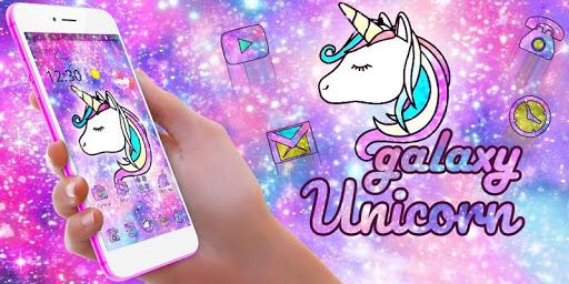 Galaxy Unicorn Shiny Glitter Theme - عکس برنامه موبایلی اندروید