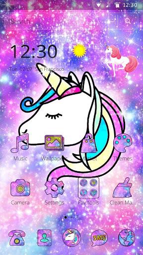 Galaxy Unicorn Shiny Glitter Theme - عکس برنامه موبایلی اندروید