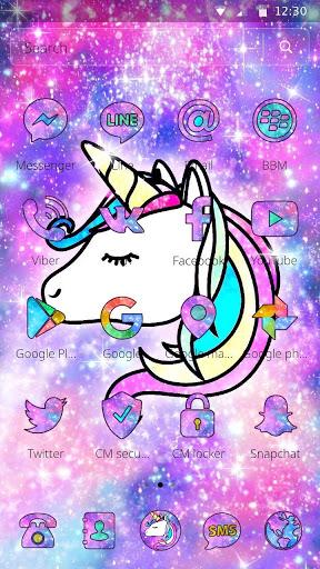 Galaxy Unicorn Shiny Glitter Theme - عکس برنامه موبایلی اندروید