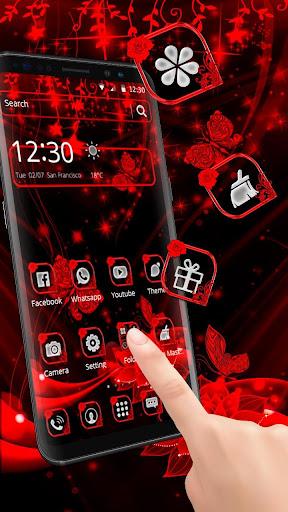 Black Red Rose Theme - Image screenshot of android app