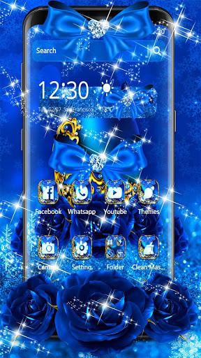 Blue Diamond Bow Theme - Image screenshot of android app