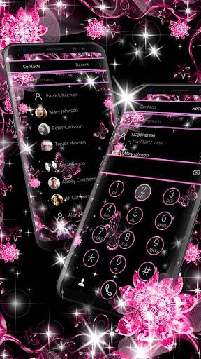 Pink Black Flowers Theme - عکس برنامه موبایلی اندروید