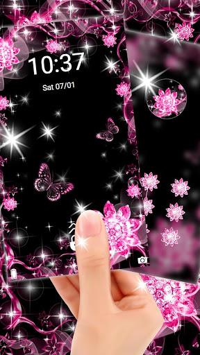 Pink Black Flowers Theme - عکس برنامه موبایلی اندروید