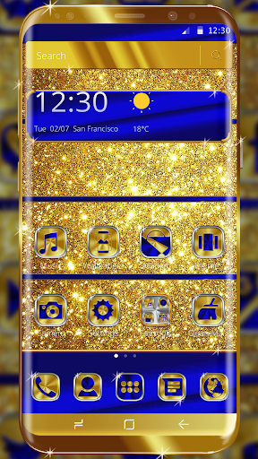 Cobalt and Gold Launcher Theme - Image screenshot of android app