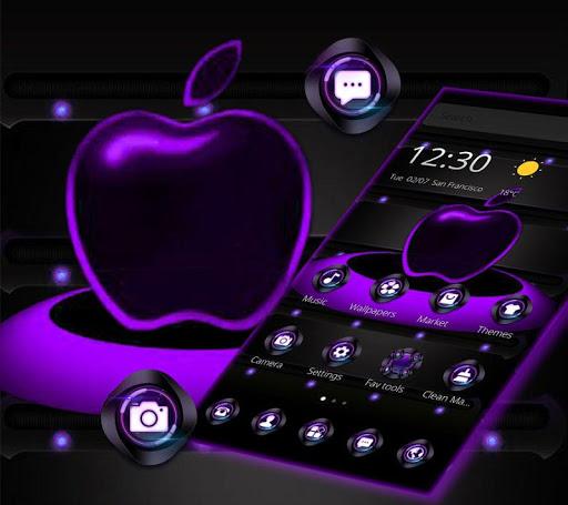 Violet Neon Apple Tech Theme - عکس برنامه موبایلی اندروید