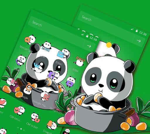 Cute Anime Green Panda Theme - عکس برنامه موبایلی اندروید