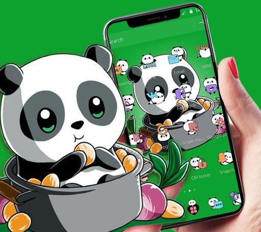 Cute Anime Green Panda Theme - عکس برنامه موبایلی اندروید