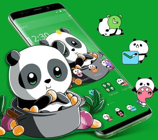 Cute Anime Green Panda Theme - عکس برنامه موبایلی اندروید