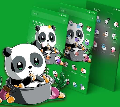 Cute Anime Green Panda Theme - عکس برنامه موبایلی اندروید