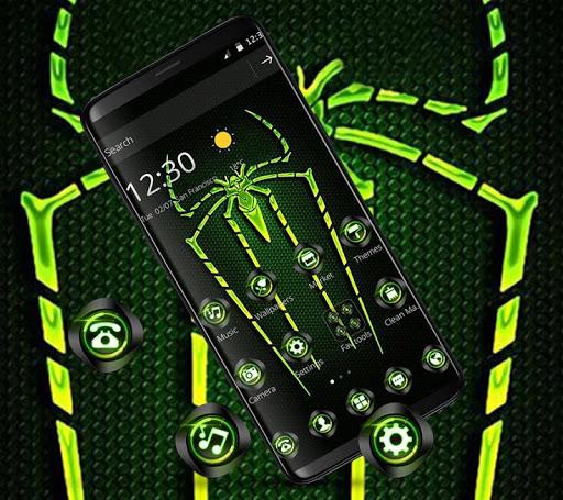 Green Fluorescent Spider Theme - Image screenshot of android app