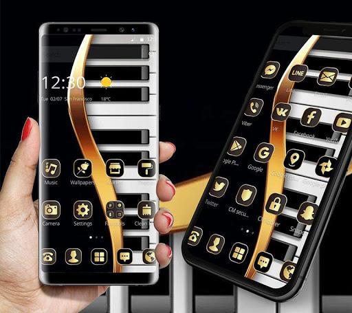 Gold Luxury Piano Theme - Image screenshot of android app