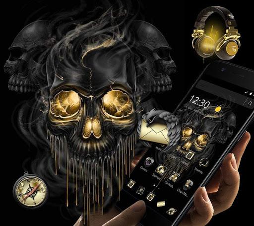 Gold Black Horrific Skull Theme - عکس برنامه موبایلی اندروید