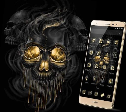 Gold Black Horrific Skull Theme - عکس برنامه موبایلی اندروید