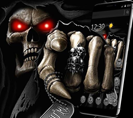 Dark Immortal Pointing Skull Theme - Image screenshot of android app