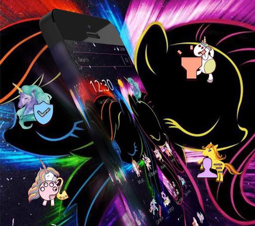 Black Neon Unicorn Theme - Image screenshot of android app