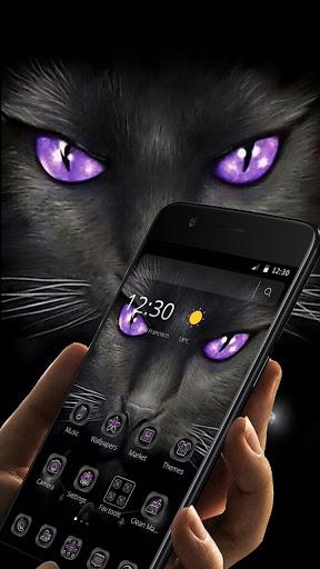 Black Evil Cat Dark Theme - Image screenshot of android app