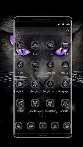 Black Evil Cat Dark Theme - Image screenshot of android app