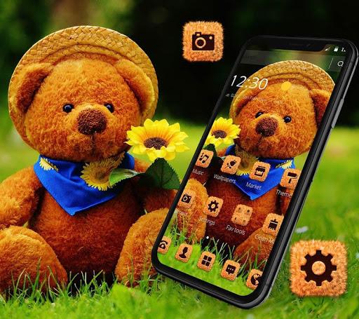 Cute Brown Stuffed Teddy Bear Theme - Image screenshot of android app