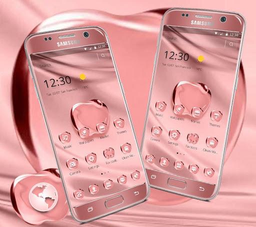Rose Gold Color Crystal Apple Theme - Image screenshot of android app